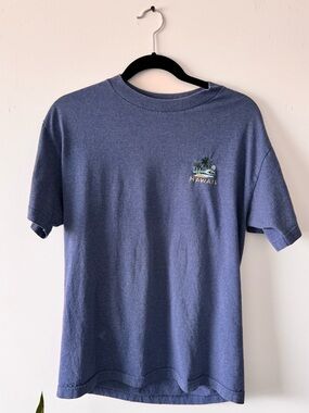 Vintage Hawaii Embroidered Graphic Short-Sleeve Tee - Blue Heather